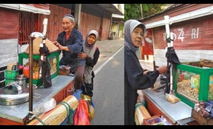 Viral! Kisah Kakek Penjual Bakso yang Bonceng Istri Tercinta Sambil Berjualan