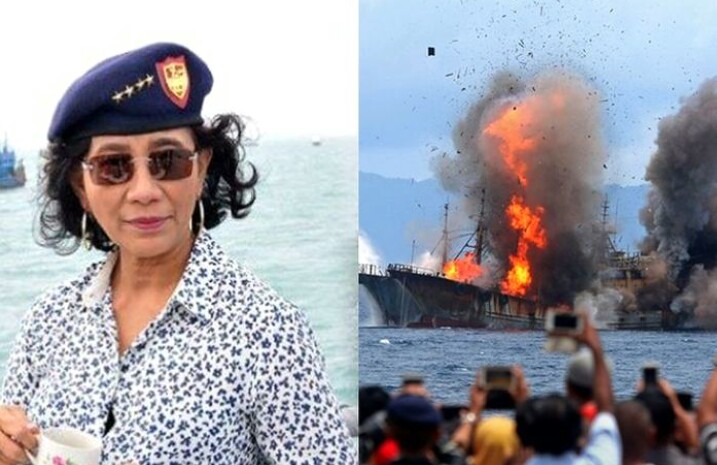 Tenggelamkan 556 Kapal Illegal, Susi: Tidak ada Ampun Bagi Pencuri Ikan Indonesia!