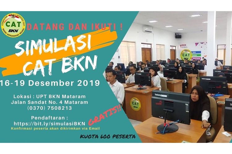 CPNS 2019, UPT Mataram Mengadakan Simulasi Tes CAT BKN